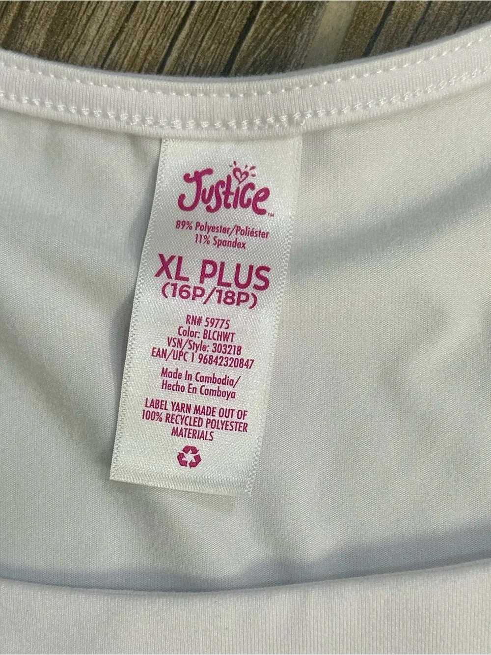 Justice Girls 2-Piece Activewear Set White Top & Gray Shorts Size XLP (16P/18P)